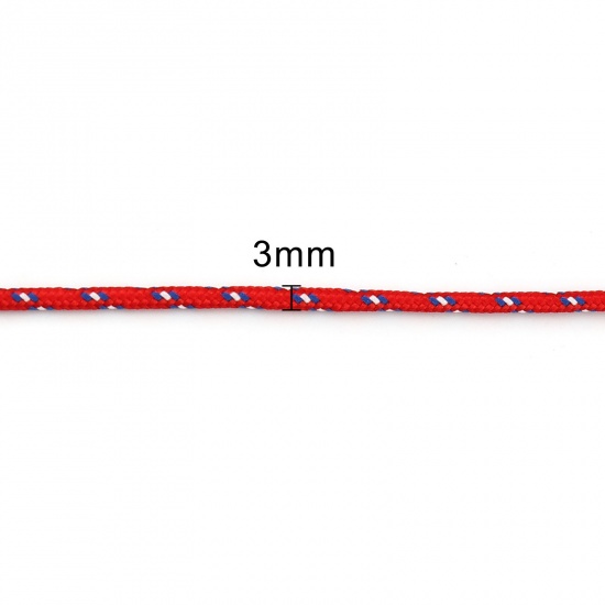 Picture of Polyester Jewelry Cord Rope Red & Blue 3mm, 20 M