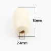 Picture of Natural Wood Spacer Beads Barrel Creamy-White About 15mm x 7mm, Hole: Approx 2.4mm, 500 PCs