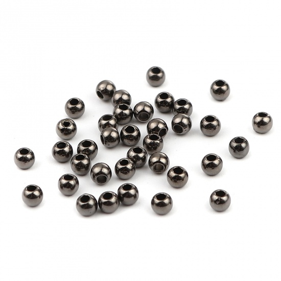 Picture of CCB Plastic Beads Round Plating About 3mm Dia., Hole: Approx 1mm, 1 Packet (Approx 400 PCs/Packet)
