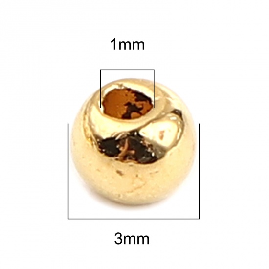 Bild von CCB Plastik Perlen Rund Vergoldet Plattiert ca. 3mm D., Loch:ca. 1mm, 1 Packung 400 Stück/Paket)