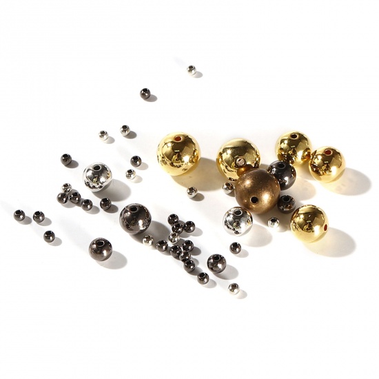 Bild von CCB Plastik Perlen Rund Vergoldet Plattiert ca. 3mm D., Loch:ca. 1mm, 1 Packung 400 Stück/Paket)