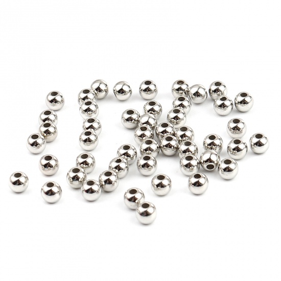 Picture of CCB Plastic Beads Round Plating About 4mm Dia., Hole: Approx 1.2mm, 1 Packet (Approx 300 PCs/Packet)