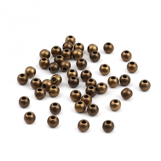 Picture of CCB Plastic Beads Round Plating About 4mm Dia., Hole: Approx 1.2mm, 1 Packet (Approx 300 PCs/Packet)