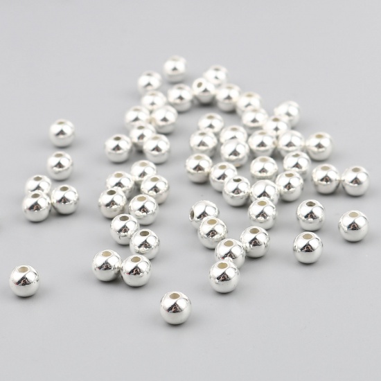 Picture of CCB Plastic Beads Round Plating About 5mm Dia., Hole: Approx 1.5mm, 1 Packet (Approx 200 PCs/Packet)