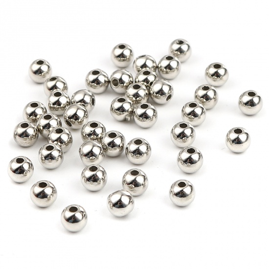 Picture of CCB Plastic Beads Round Plating About 5mm Dia., Hole: Approx 1.5mm, 1 Packet (Approx 200 PCs/Packet)