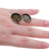 Picture of Brass Cabochon Settings Rings Round Antique Bronze (Fits 16mm Dia) 15.9mm( 5/8")(US Size 5.25), 5 PCs                                                                                                                                                         