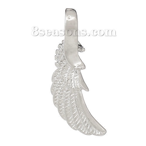 Imagen de Colgantes Latón de Ángel Ala , Tono de Plata 21mm x 8mm, 5 Unidades