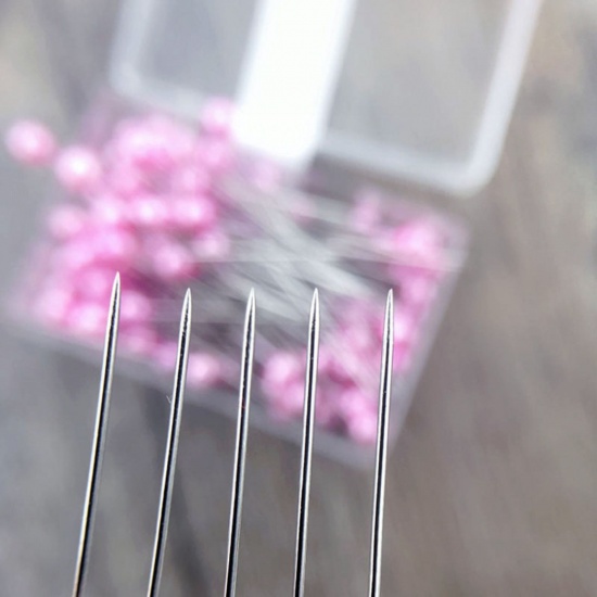 Immagine di 1 Scatola ( 100 Pz/Serie) Acciaio Perno di Posizionamento per Cucire Rosa Madreperla 36mm