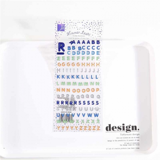 Immagine di PVC DIY Decorazione Di Scrapbook Adesivi Lettera Multicolore Brillio 20.5cm x 9cm, 1 Pz