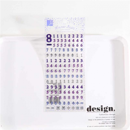 Immagine di PVC DIY Decorazione Di Scrapbook Adesivi Numero Multicolore Brillio 20.5cm x 9cm, 1 Pz