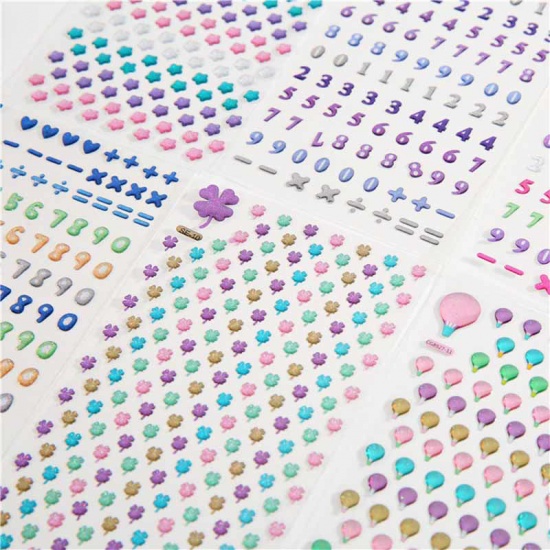 Immagine di PVC DIY Decorazione Di Scrapbook Adesivi Mongolfiera Multicolore Brillio 20.5cm x 9cm, 1 Pz