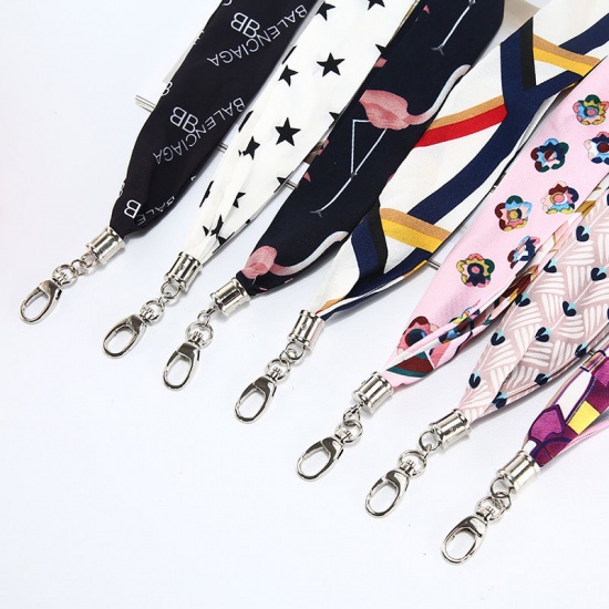 Picture of Black - Badge ID Card Hanging Neck Lanyard Clips 44x4cm, 1 Piece