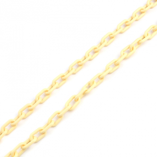 Picture of Acrylic Link Cable Chain Findings Yellow Oval 14x8mm, 1 M