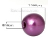 Immagine di Acrilato Separatori Perline Tondo Viola Scuro Perla Imitata Circa 8mm Dia, Foro: Circa 1.6mm, 300 Pz