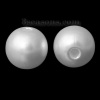 アクリル スペーサ ビーズ 円形 白 パール模倣 約 8mm直径、 穴：約 1.6mm、 300 個 の画像