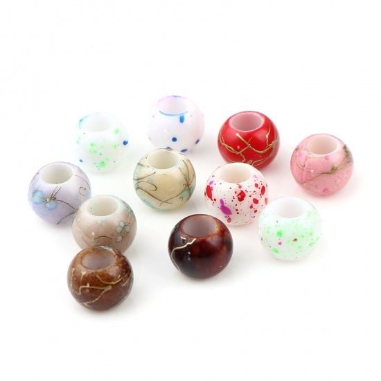 Picture of Acrylic Beads Round Coffee Drawbench About 10mm Dia., Hole: Approx 4.9mm, 200 PCs