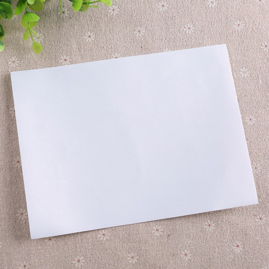 Picture of Fabric Appliques Patches DIY Scrapbooking Craft White Rectangle 20cm x 15cm, 5 PCs