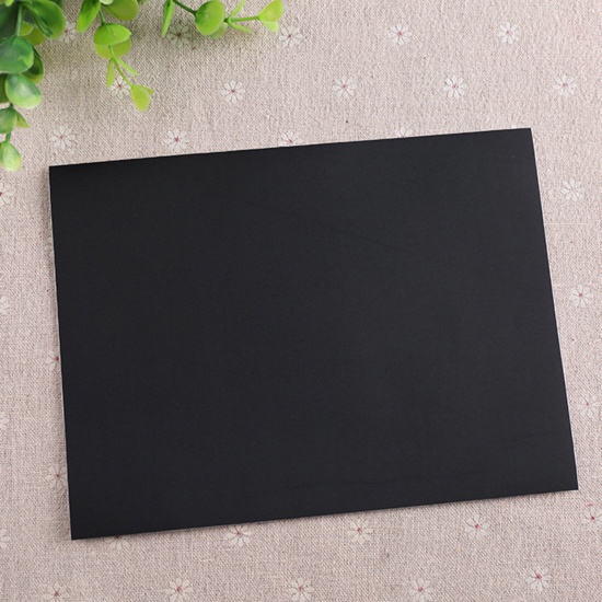 Picture of Fabric Appliques Patches DIY Scrapbooking Craft Black Rectangle 20cm x 15cm, 5 PCs