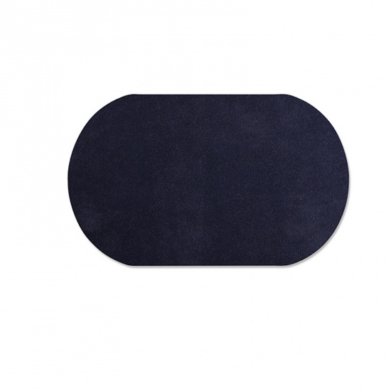 Picture of Fabric Appliques Patches DIY Scrapbooking Craft Navy Blue Oval 18cm x 11cm, 5 PCs