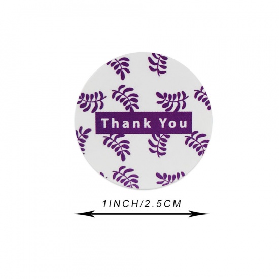 Picture of Multicolor - Thank You 8 Pattern Decorative Art Paper Baking Packaging Label Seal Sticker 2.5cm Dia., 1 Roll(500 PCs/Roll)