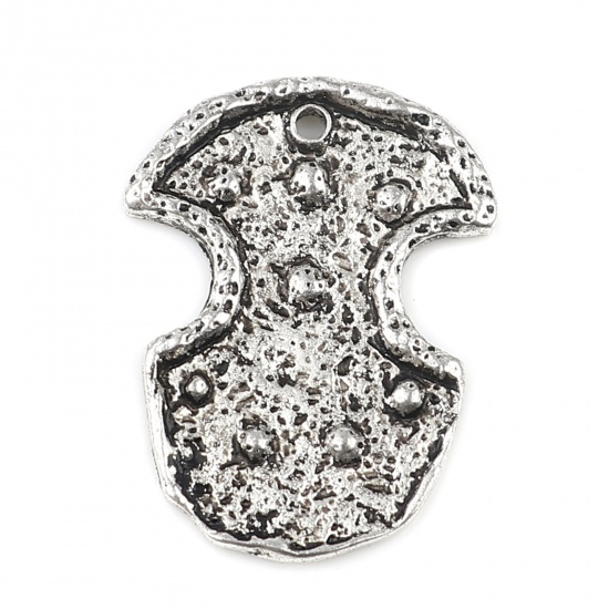 Picture of Zinc Based Alloy Maya Charms Irregular Antique Silver Color 26mm x 19mm, 10 PCs