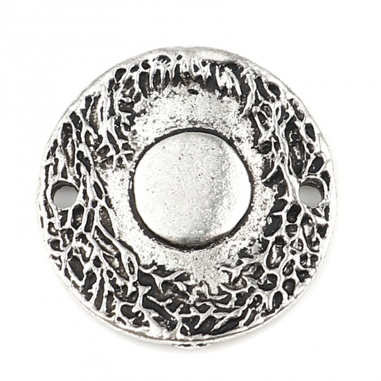 Picture of Zinc Based Alloy Maya Galaxy Connectors Round Antique Silver Color Sun 22mm Dia., 10 PCs