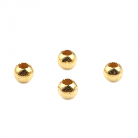 Picture of CCB Plastic Beads Round Golden About 6mm Dia., Hole: Approx 2.8mm, 800 PCs