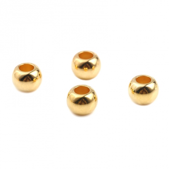 Picture of CCB Plastic Beads Round Golden About 12mm Dia., Hole: Approx 5.8mm, 100 PCs