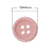 ウッド 縫製ボタン 4つ穴 円形 ランダムな色 点柄 15mm 直径、 200 個 の画像