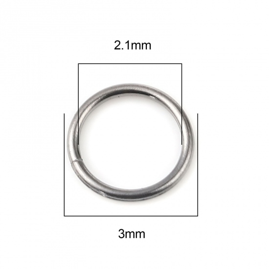 Picture of 0.5mm Iron Based Alloy Open Jump Rings Findings Circle Ring Gunmetal 3mm Dia, 200 PCs