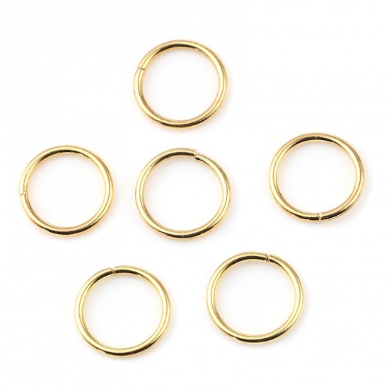 Picture of 0.7mm Iron Based Alloy Open Jump Rings Findings Circle Ring Gold Plated 4mm Dia, 200 PCs