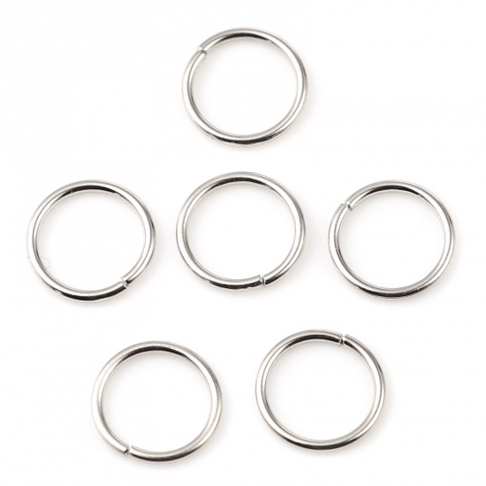 Picture of 0.7mm Iron Based Alloy Open Jump Rings Findings Circle Ring Silver Tone 4mm Dia, 200 PCs