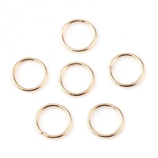 Picture of 1mm Iron Based Alloy Open Jump Rings Findings Circle Ring KC Gold Plated 8mm Dia, 200 PCs