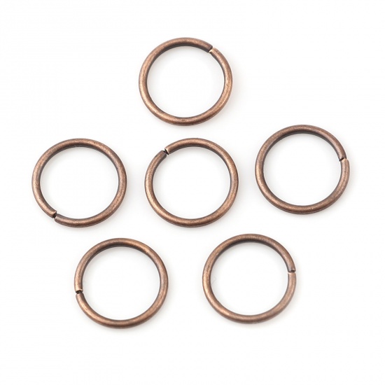 Picture of 1.2mm Iron Based Alloy Open Jump Rings Findings Circle Ring Antique Copper 12mm Dia, 200 PCs