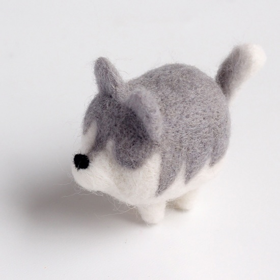 Picture of Wool Neddle Felting Wool Felt Tools Craft Accessories Husky Animal Gray 1 Set