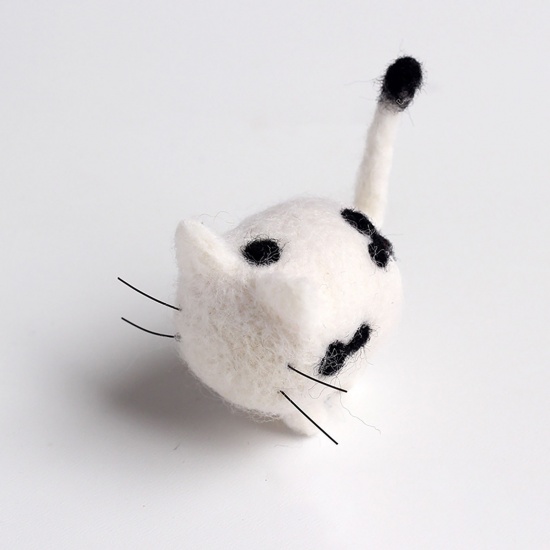 Picture of Wool Neddle Felting Wool Felt Tools Craft Accessories Cat Animal Spot White 1 Set
