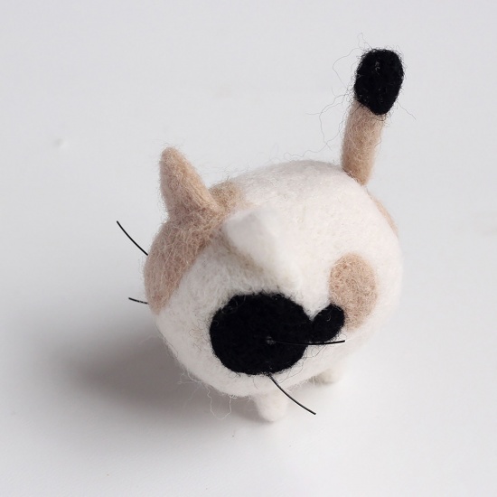 羊毛 ニードルフェルティングウールフェルトツールクラフトアクセサリー 猫 多色 1 セット の画像