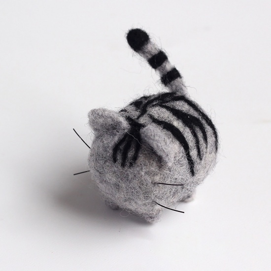 Picture of Wool Neddle Felting Wool Felt Tools Craft Accessories Cat Animal Gray 1 Set