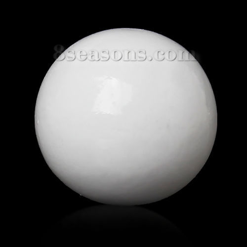 Image de Perle de l'Harmonie Sans Trou pour Pendentif Bola de Grossesse en Cuivre Rond Blanc 16mm Dia, 3 Pcs