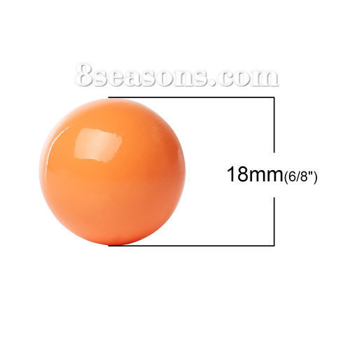 Immagine di Rame + Lega Separatori Armonia Ball Adatto Pendaglio di Angelo Rufer Tondo Arancione Perline di Suono Circa 18mm Dia, 1 Pz