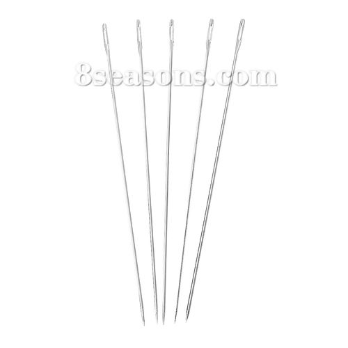 Picture of 0.5mm Iron Based Alloy Sewing Needles Silver Tone 4cm(1 5/8")long, 2 Packets(Approx 30 PCs/Packet)