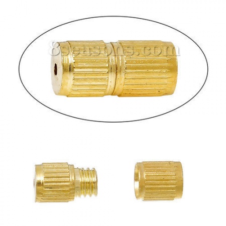 Messing Spannwirbel Halskette Armband Ringe Zylinder Vergoldet 8mm x 4mm, 50 Stücke