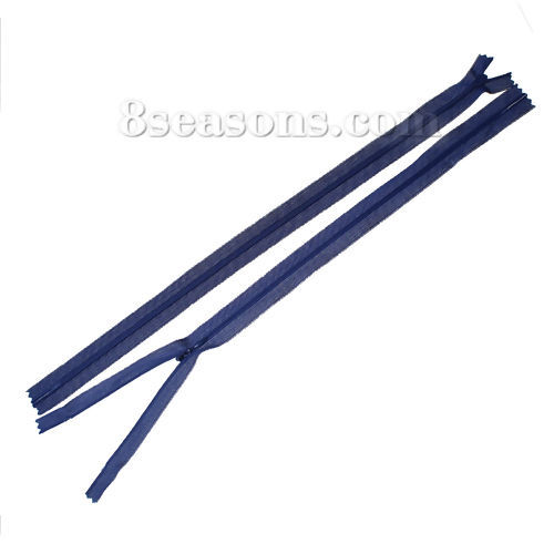 Picture of Polyester Zipper For Tailor Sewing Craft Deep Blue 40cm(15 6/8") x 2.4cm(1"), 10 PCs