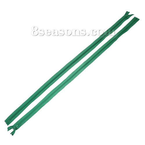 Picture of Polyester Zipper For Tailor Sewing Craft Green 60cm(23 5/8") x 2.4cm(1"), 10 PCs