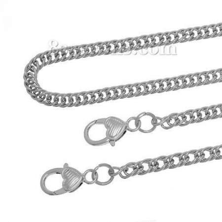 Iron Based Alloy Purse Chain Strap Handle Shoulder Crossbody Handbags Silver Tone 9mm x7mm( 3/8" x 2/8"), 1.2M(47 2/8")long, 1 Piece