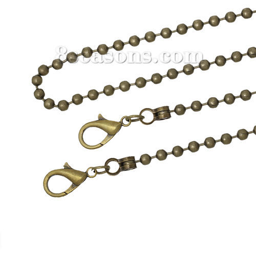 Picture of Iron Based Alloy Purse Chain Strap Handle Shoulder Crossbody Handbags Antique Bronze 6mm Dia.( 2/8"), 119cm(46 7/8") long, 1 Piece