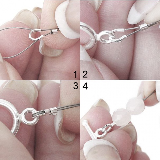 Picture of Copper (Lead & Nickel Free) Wire Protectors Arched Silver Plated 5mm x 5mm, 200 PCs
