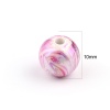Picture of Acrylic Beads Round At Random Color Carved Pattern Pattern Plating About 10mm Dia., Hole: Approx 2.3mm, 100 PCs