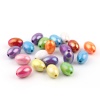 Picture of Acrylic Beads Oval At Random Color Plating About 14mm x 10mm, Hole: Approx 2.4mm, 100 PCs