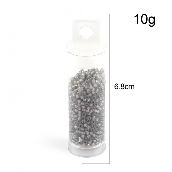 Picture of TOHO Japanese Seed Beads 11/0 2115 Ceylon Silver Lined Glass Cream Seed Beads Cylinder Gray About 2mm Dia., Hole: Approx 0.6mm, 1 Bottle